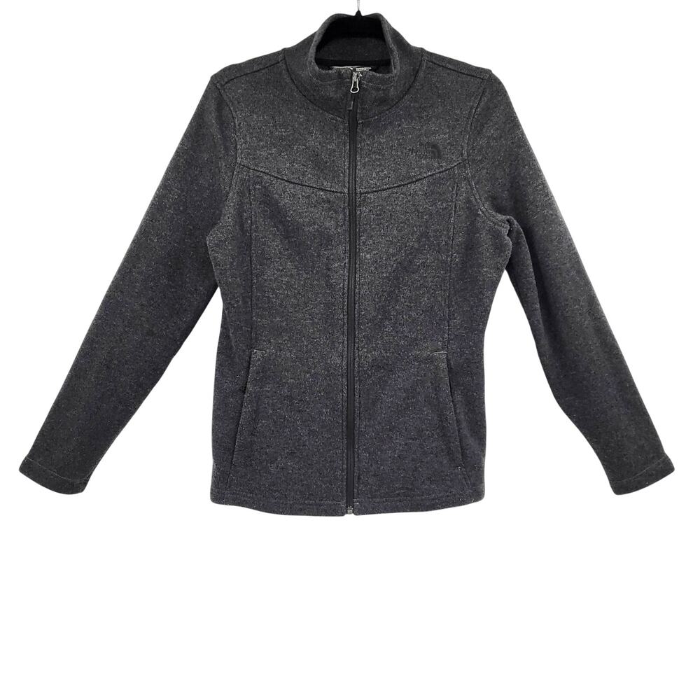The North Face Crescent Fleece Full Zip Sweater Jacket Charcoal Gray Women's M